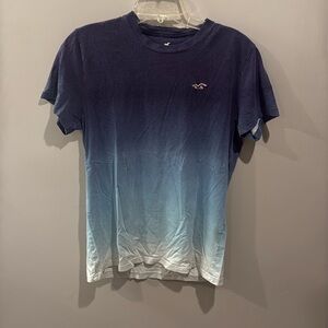 Hollister Ombre Blue Gradient Short Sleeve Tee Shirt Men’s S
